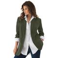 Plus Size Women's Boyfriend Blazer by Roaman's in Hunter Green (Size 22 W) Professional Jacket