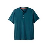 Men's Big & Tall Boulder Creek® Heavyweight Short-Sleeve Henley Shirt by Boulder Creek in Midnight Teal (Size 6XL)