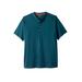 Men's Big & Tall Boulder Creek® Heavyweight Short-Sleeve Henley Shirt by Boulder Creek in Midnight Teal (Size 6XL)
