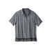 Men's Big & Tall KS Island Printed Rayon Short-Sleeve Shirt by KS Island in Grey Paisley (Size XL)