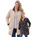 Plus Size Women's Reversible Quilted Barn Jacket by Woman Within in New Khaki Black Prairie Floral (Size 14/16)