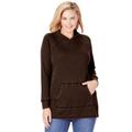 Plus Size Women's Washed Thermal Hooded Sweatshirt by Woman Within in Chocolate (Size 22/24)