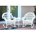 3Pc Santa Maria White Rocker Wicker Chair Set - Ivory Cushions- Jeco Wholesale W00209_2-RCES001