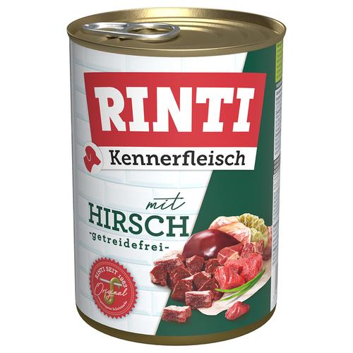 6 x 400g Kennerfleisch Hirsch RINTI Hundefutter nass