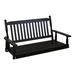 Red Barrel Studio® Amelio Porch Swing Wood/Solid Wood in Black | 25 H x 48 W x 26 D in | Wayfair F8411C5CC0064AC8BFC01CC05347B2C6