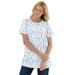 Plus Size Women's Perfect Printed Short-Sleeve Crewneck Tee by Woman Within in White Lovely Ditsy (Size L) Shirt
