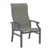 Tropitone Marconi Patio Dining Armchair Sling in Gray | 43.5 H x 25.5 W x 27.5 D in | Wayfair 452001_GPH_Cobble Stone