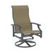 Tropitone Marconi Sling High Back Swivel Patio Chair Metal in Gray/Yellow/Brown | 43.5 H x 25.5 W x 27.5 D in | Wayfair 452070_GPH_Gold Coast