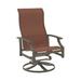 Tropitone Marconi Sling High Back Swivel Patio Chair Metal in Brown | 43.5 H x 25.5 W x 27.5 D in | Wayfair 452070_MOC_Valencia