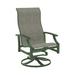 Tropitone Marconi Sling High Back Swivel Patio Chair Metal in Green/Gray/Brown | 43.5 H x 25.5 W x 27.5 D in | Wayfair 452070_WLD_Cobble Stone