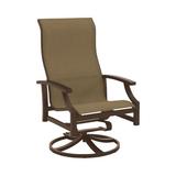 Tropitone Marconi Sling High Back Swivel Patio Chair Metal in Brown | 43.5 H x 25.5 W x 27.5 D in | Wayfair 452070_GRE_Breezeway