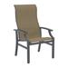 Tropitone Marconi Patio Dining Armchair Sling in Gray | 43.5 H x 25.5 W x 27.5 D in | Wayfair 452001_GPH_Gold Coast