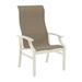 Tropitone Marconi Patio Dining Armchair Sling in White | 43.5 H x 25.5 W x 27.5 D in | Wayfair 452001_PMT_Chimayo