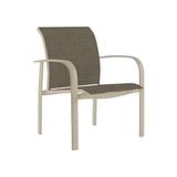 Tropitone Laguna Beach EZ Span™ Laguna Patio Dining Armchair Sling in Brown | 34 H x 28 W x 29 D in | Wayfair 752024_SNR_Gaviota