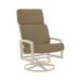 Tropitone Muirlands High Back Swivel Outdoor Rocking Chair w/ Cushions in Brown | 41 H x 27 W x 32.5 D in | Wayfair 612070_SNR_Timber Weave