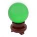 Bungalow Rose Crystal Sphere w/ Rotatable Wooden Stand Glass in Green/Gray | 4 H x 3.2 W x 3.2 D in | Wayfair A32A2941DBC745CE80F601C058D1BF6A