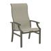 Tropitone Marconi Patio Dining Armchair Sling in Brown | 43.5 H x 25.5 W x 27.5 D in | Wayfair 452001_MOC_Sparkling Water