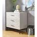 Latitude Run® Mileja 3 - Drawer Solid Wood Nightstand in White Wood in Brown/White | 33 H x 32 W x 19 D in | Wayfair