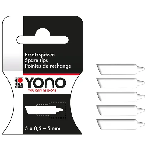 Marabu YONO Pointes de rechange ""pointe biseautée"", 5 pièces