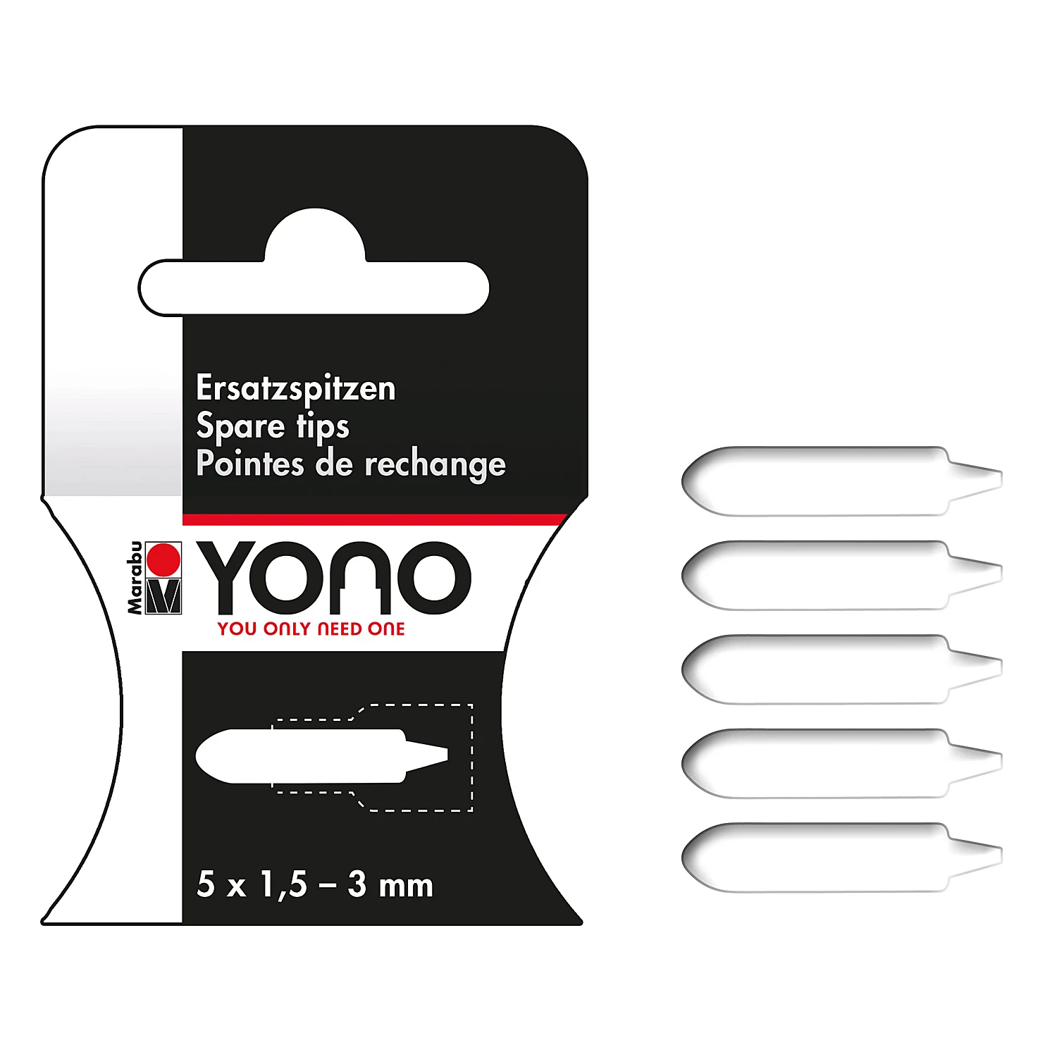 Marabu YONO Ersatz-/Wechselspitze Rundspitze, 5 Stück Image