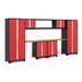 NewAge Products Bold Series Red 9 Piece Cabinet Set - Integrated Display Shelf