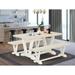 East West Furniture 3 Piece Dining Room Set - 1 Dining Table and 2 Benches(Finish Options)