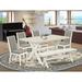 East West Furniture Dining Table Set- a Kitchen Table and Shitake Linen Fabric Parson Chairs, Off-White(Pieces Options)