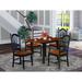 East West Furniture Modern Dining Table Set- a Wooden Table and Dining Room Chairs, Black & Cherry (Pieces Option)