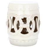 SAFAVIEH Paradise Double Coin Cream Ceramic Decorative Garden Stool