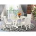 East West Furniture Dining Set- a Dining Table and Light grey Faux Leather Upholstered Chairs(Finish & Pieces Options)