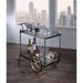 Cyrus Serving Cart, Black/Gold & Clear Glass