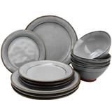 12 Piece Dinnerware Set in Grey - 12- Piece