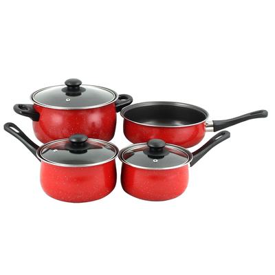 Gibson Home Casselman 7 piece Cookware Set in Red with Bakelite