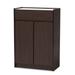 Walker Modern Dark Brown and Gold Finished Wood Shoe Cabinet