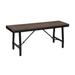 Industrial Wood and Metal Bench with Tube Leg Support, Brown and Black