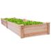 Solid Wood 8 ft x 2 ft Raised Garden Bed Planter - Natural - 96" x 24" x 10"(L x W x H)