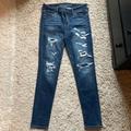 American Eagle Outfitters Jeans | American Eagle Ripped Skinny Jean Jeggings | Color: Blue | Size: 10