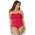 Plus Size Women's Fringe Bandeau One Piece Swimsuit by Swimsuits For All in Salsa (Size 32)