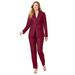 Plus Size Women's Single-Breasted Pantsuit by Jessica London in Rich Burgundy (Size 36 W) Set