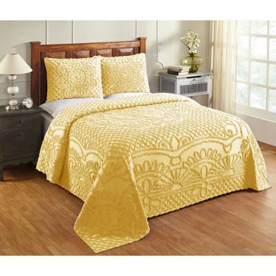 Trevor Collection Tufted Chenille Bedspread Set by Better Trends in Yellow (Size KING)