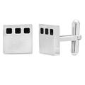 Stainless Steel Mens Square With Black Enamel Cufflinks Jewelry Gifts for Men