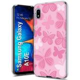 MeNi Slim Case for Samsung Galaxy A10E Light Weight Unbreakable Flexible Surround Edge Protection Pattern Pink Butterflies