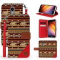 Beyond Cell Wallet Case Compatible with LG Aristo 3 Tribute Empire Rebel 4 Phoenix 4 Aristo 2 Plus Zone 4 with Synthetic PU Leather Card Slots Magnetic Flip Cover and Atom Cloth - Brown Horses