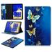 Galaxy Tab S4 10.5 Case Allytech PU Leather Stand Folio Wallet Case Cover with Card Slots for Samsung Galaxy Tab S4 SM-T830 Wi-Fi & SM-T835 4G LTE 10.5-inch 2018 Release Tablet Blue Golden Butterfly