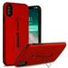 Apple iPhone Xs Max (6.5 inch) Phone Case Shockproof Hybrid Rubber Rugged Case Cover Slim with Silicone Strap & Metal Stand Red Phone Case for Apple iPhone Xs Max