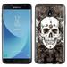 Slim-Fit Case for Samsung Galaxy J7 Crown / J7 Aura / J7 Star / J7 Refine OneToughShield Â® Scratch-Resistant TPU (Black Bezel) Protective Phone Case - Grunge Skull