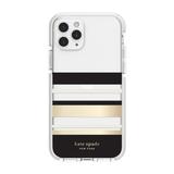 kate spade new york Defensive Hardshell Case (1-PC Comold) for iPhone 11 Pro Park Stripe Gold Foil/Black/Cream/Cream Bumper/Clear