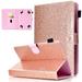 Allytech Universal Case for 6.5 -7.5 Tablet PU Leather Glitter Multi Angle Stand Slim Folio Pencil Holder Cards Slots Wallet Case Cover for Fire 7 RCA Samsung ASUS Acer iRulu iView Rosegold