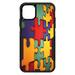 DistinctInk Custom SKIN / DECAL compatible with OtterBox Commuter for iPhone 11 Pro (5.8 Screen) - Red Blue Yellow Puzzle Pieces - Austism Awareness