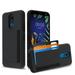 Pocket Hybrid Series Case for LG K40 Solo LTE L423DL Harmony 3 with Slim Hybrid 3 Card Holder Storage Compartment Wallet Cover - Black